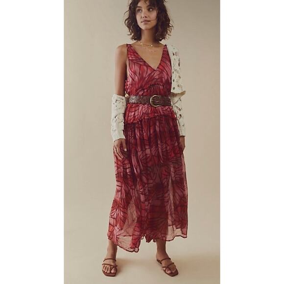 Free People Julianna Maxi Dress Red Size Large - Picture 1 of 9